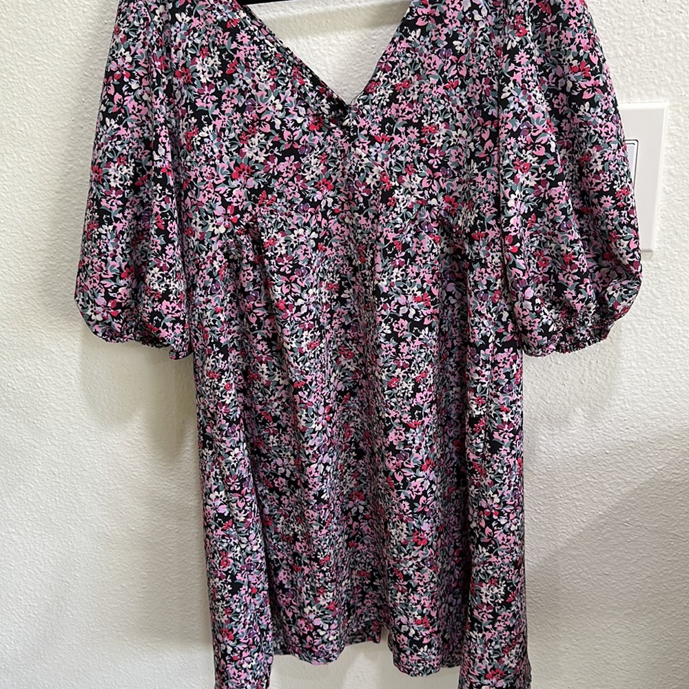 Zara floral shirt dress, size 9 - Picture 6 of 7